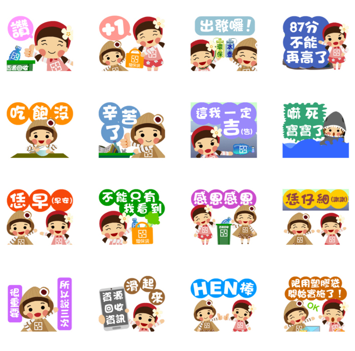 Line 動態貼圖製作-苗栗縣政府環境保護局